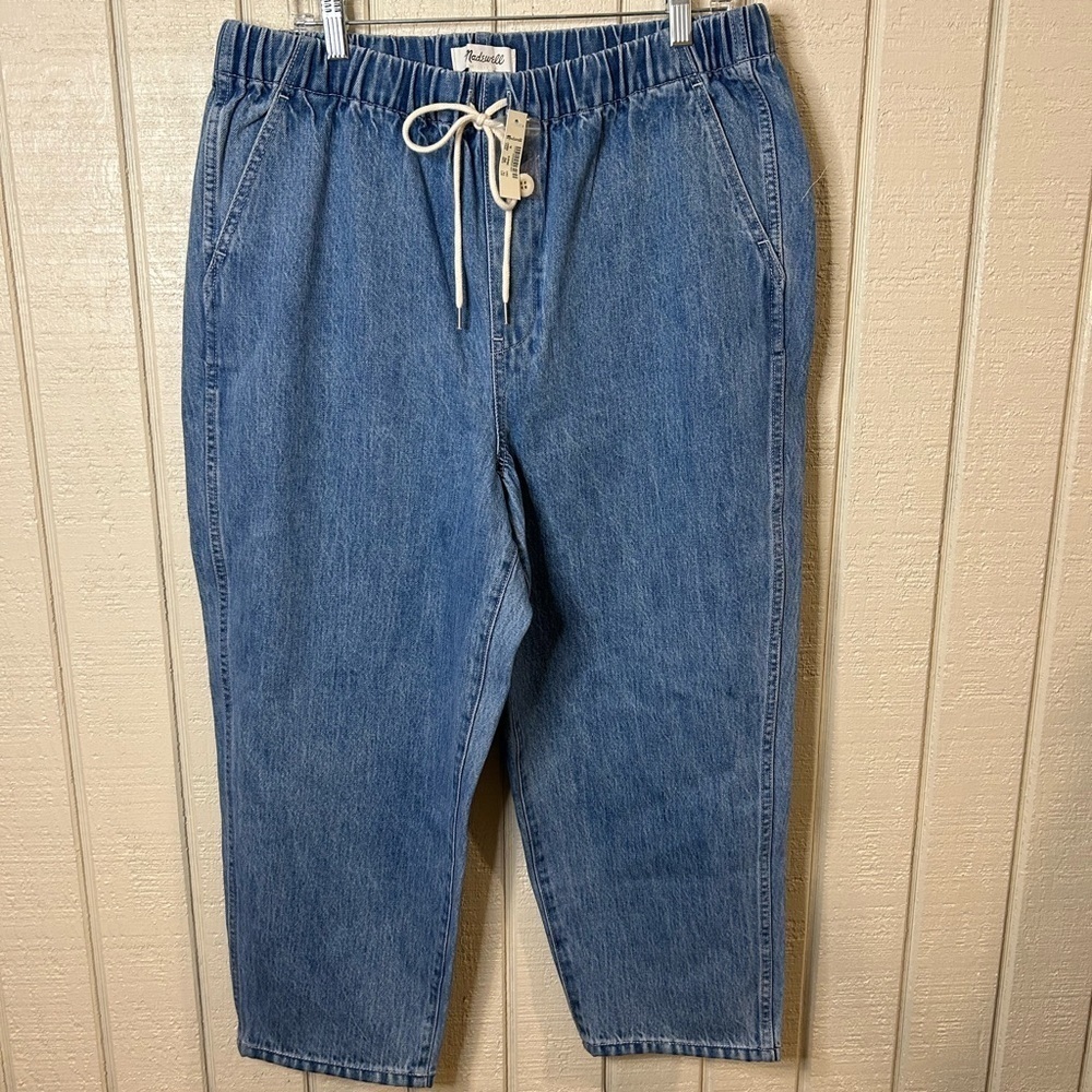 Madewell Drawstring Classic Straight Jeans, size XL. NWT.
